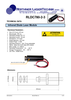 RLDC780-2-3 Datasheet PDF Roithner LaserTechnik GmbH