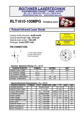 RLT1610-100MPG Datasheet PDF Roithner LaserTechnik GmbH