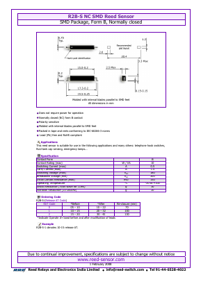 R2B-S-2 Datasheet PDF Reed Relays and Electronics