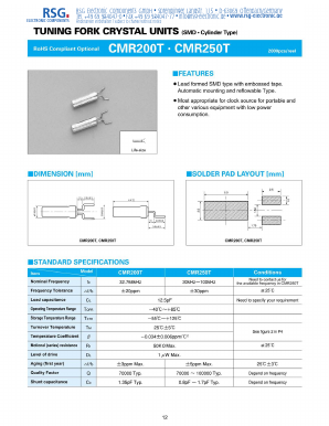 CMR250T Datasheet PDF RSG Electronic Components GmbH