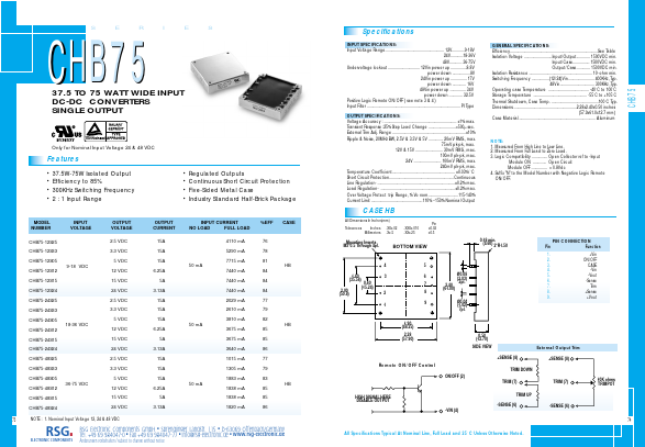 CHB75 Datasheet PDF RSG Electronic Components GmbH