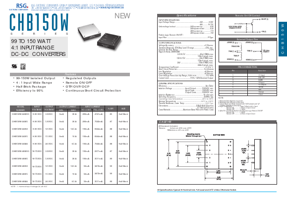 CHB150W-24S24 Datasheet PDF RSG Electronic Components GmbH
