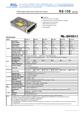 RS-150-5 Datasheet PDF RSG Electronic Components GmbH