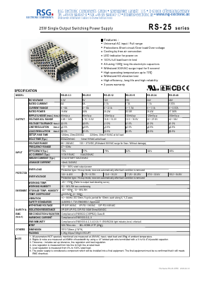 RS-25-5 Datasheet PDF RSG Electronic Components GmbH