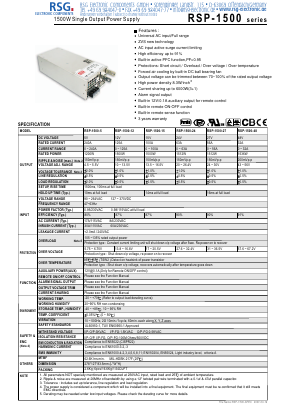 RSP-1500-12 Datasheet PDF RSG Electronic Components GmbH