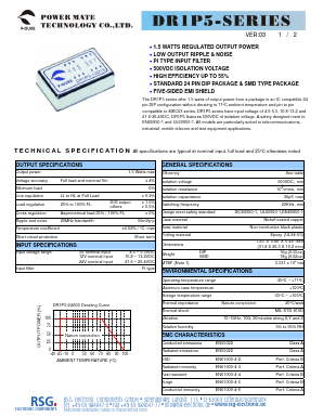DR1P5-24S05 Datasheet PDF RSG Electronic Components GmbH