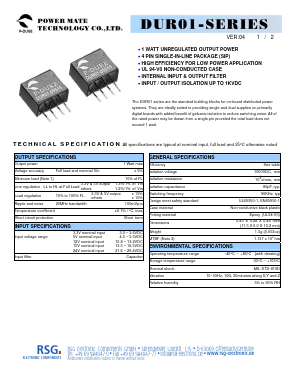DUR01-12S12 Datasheet PDF RSG Electronic Components GmbH