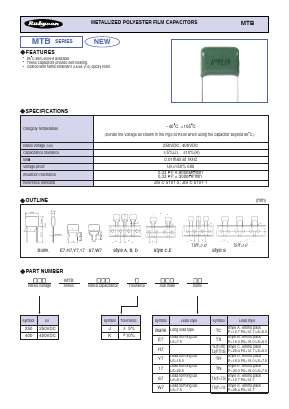 400MTB395J Datasheet PDF RUBYCON CORPORATION
