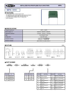 630MPS104JH7 Datasheet PDF RUBYCON CORPORATION