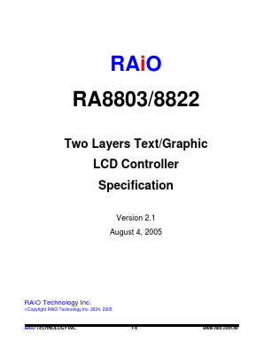 RA8803 Datasheet PDF RAIO