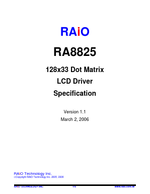 RA8825 Datasheet PDF RAIO
