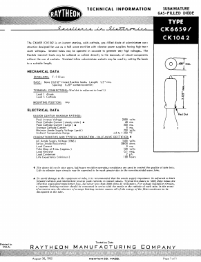 CK1042 Datasheet PDF Raytheon Company
