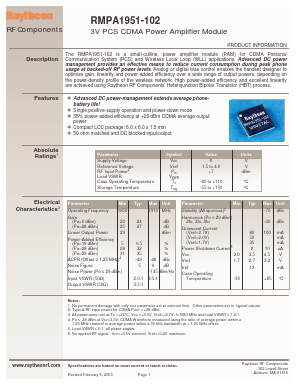 RMPA1951-102 Datasheet PDF Raytheon Company