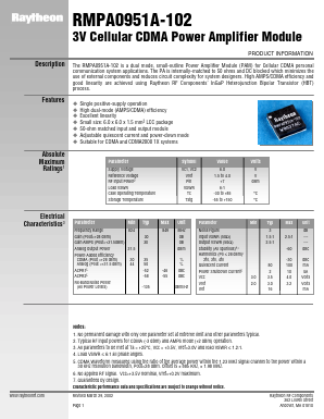 RMPA0951A-102 Datasheet PDF Raytheon Company