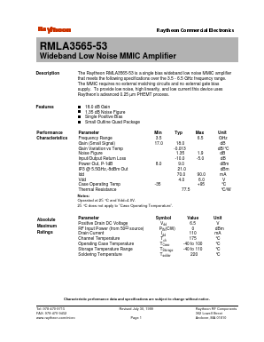 RMLA3565-53 Datasheet PDF Raytheon Company
