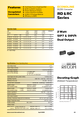 RD-0509D Datasheet PDF RECOM Electronic GmbH