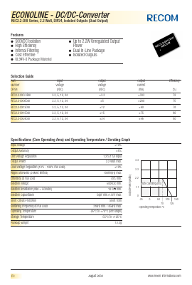 REC2.2-2405DUI Datasheet PDF RECOM Electronic GmbH
