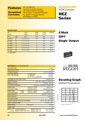 REZ-2424S Datasheet PDF RECOM Electronic GmbH