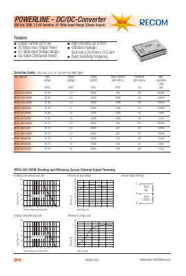 RP30-4805SEW Datasheet PDF RECOM Electronic GmbH