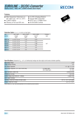R2409D Datasheet PDF RECOM Electronic GmbH