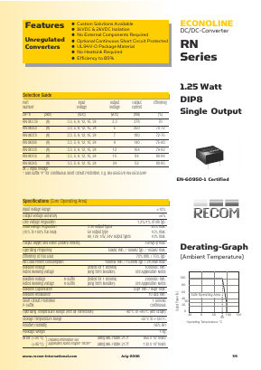 RN-2424SHP Datasheet PDF RECOM Electronic GmbH