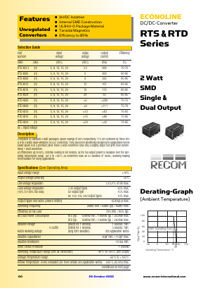 RTD-1209 Datasheet PDF RECOM Electronic GmbH