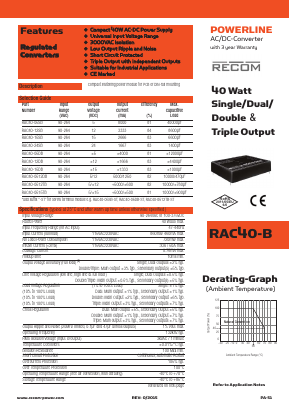 RAC40-24SB-ST Datasheet PDF RECOM Electronic GmbH