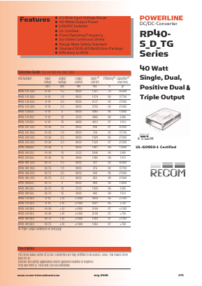 RP40-120515TG_06 Datasheet PDF RECOM Electronic GmbH
