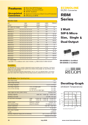 RBM-2405DP Datasheet PDF RECOM Electronic GmbH
