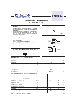 DTC143XCA Datasheet PDF Rectron Semiconductor