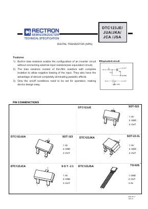 DTC123JSA-T Datasheet PDF Rectron Semiconductor