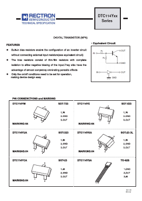 DTC114YKA_ Datasheet PDF Rectron Semiconductor