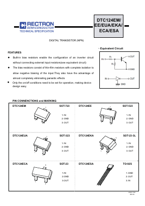 DTC124EE_ Datasheet PDF Rectron Semiconductor