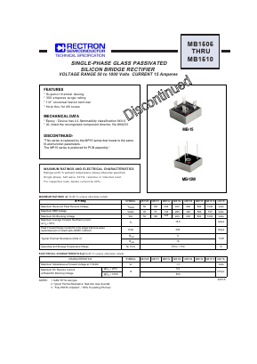 MB1505 Datasheet PDF Rectron Semiconductor