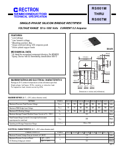 RS601M Datasheet PDF Rectron Semiconductor