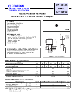 HER1605CS Datasheet PDF Rectron Semiconductor