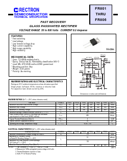 FR801 Datasheet PDF Rectron Semiconductor