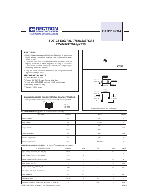 DTC113ZCA Datasheet PDF Rectron Semiconductor