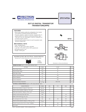 DTC114TCA Datasheet PDF Rectron Semiconductor