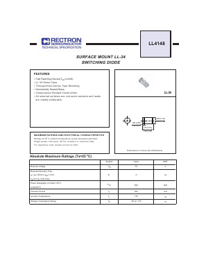 LL4148 Datasheet PDF Rectron Semiconductor
