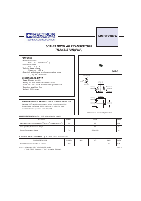 MMBT2907A Datasheet PDF Rectron Semiconductor