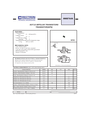 MMBTA06 Datasheet PDF Rectron Semiconductor