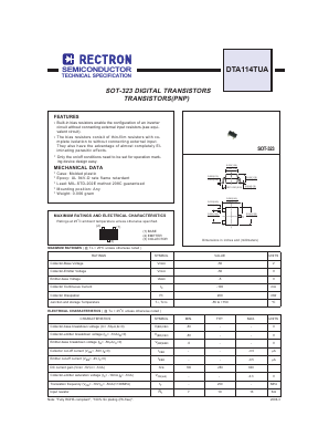 DTA114TUA Datasheet PDF Rectron Semiconductor