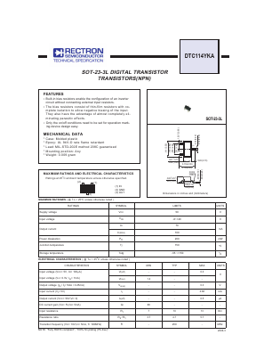 DTC114YKA Datasheet PDF Rectron Semiconductor