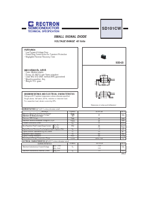 SD101CW Datasheet PDF Rectron Semiconductor
