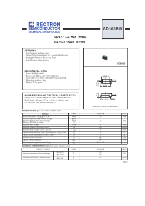 SD103BW Datasheet PDF Rectron Semiconductor