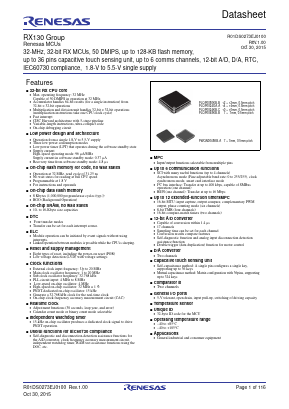 R5F51305ADFK Datasheet PDF Renesas Electronics