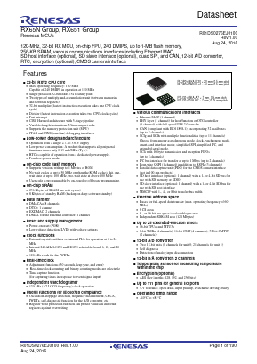 R5F56514BDLJ Datasheet PDF Renesas Electronics
