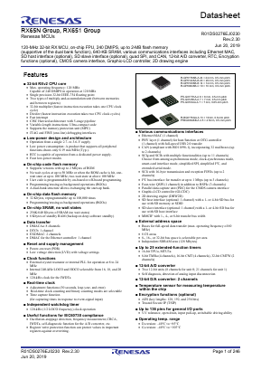 R5F56517EDLK Datasheet PDF Renesas Electronics