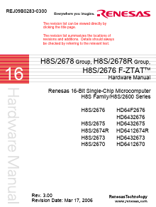 H8S2673 Datasheet PDF Renesas Electronics